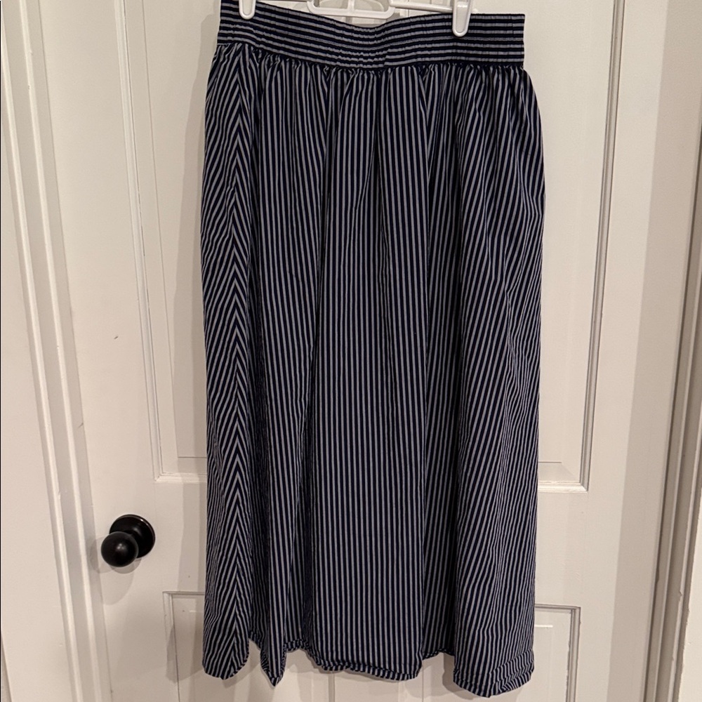 a new day Navy and White Striped A-Line Skirt
